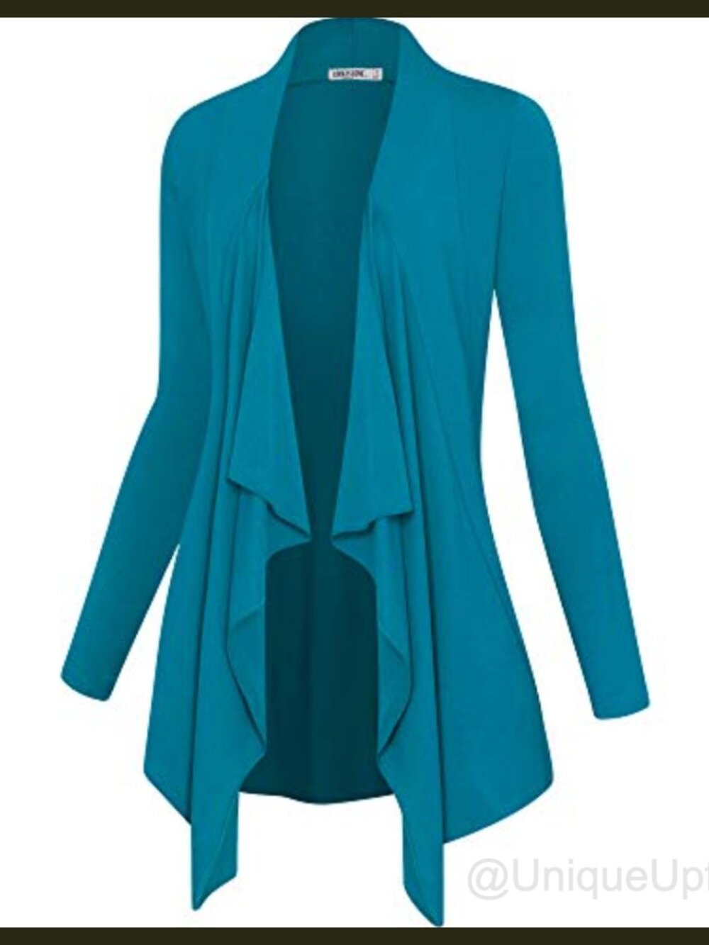 Drape Front Open Cardigan Long Sleeve Irregular Hem Soft Stretchy